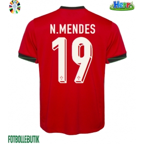 Portugal Nuno Mendes #19 Hemmatröja EM 2024 Kortärmad